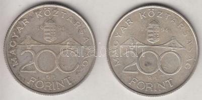 1994. 200Ft Ag "Deák" (2x) T:2 Adamo F13.1