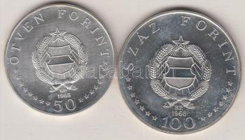 1968. 50Ft Ag + 100Ft Ag "Semmelweis" pár T:BU