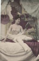 Nude woman, French erotic postcard