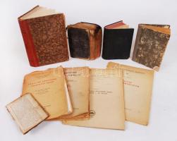 8 db könyv-Roger Martin du Gard: Vén Európa; Kató István: A magyar jakobinusmozgalom; E. Fügedi: K otázkr uzívania slovenského jazyka na panstvách v 17. storocí; Dr. Bavinick Herman: A keresztyén pedagógia alapelvei; Radnóti Miklós-Vas István: Guillaume Apollinaire válogatott versei; Károli Gáspár: Szent Biblia (1945); Szláv nyelvű egyházkönyv; Spurgeon: Rathläge für Prediger (1901).