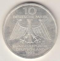 Németország 1995D 10M Ag "W.C. Röntgen" T:1 Germany 1995D 10 Mark Ag "W.C. Rontgen" C:UNC