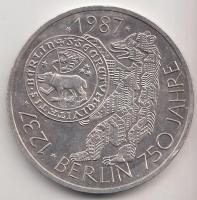 NSZK 1987J 10M Ag "750 éves Berlin" T:1- GFR 1987J 10 Mark Ag "750th Anniversary of Berlin" T:AU