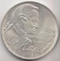 NSZK 1974D 5M Ag "Immanuel Kant" T:1 GFR 1974D 5 Mark Ag "Birth of Immanuel Kant" C:UNC