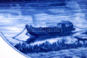 Meisseni dísztányér, máz alatti kék városképpel, jelzett, hibátlan, d:25 cm / Cca 1940 Meissen plate...