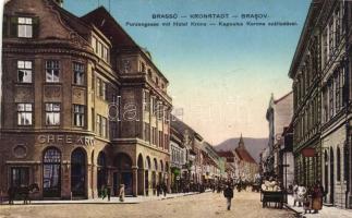 Brassó, Kapu utca, Korona szálloda / street, hotel (EK)
