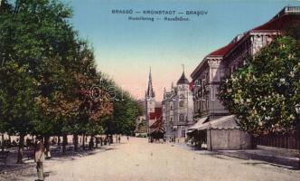 Brassó, Rezső körút / boulevard, church