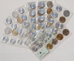 1971-1989. Teljes szettek + 1990. rövid szett (csak fillér) + 1993. teljes szett 200Ft Ag-val összesen 21 klf db T:BU