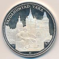 Kósa István (1953-) 1998. "Vajdahunyad Vára / Pest, Buda, Óbuda Egyesítésének 125. évfordulója" Ag emlékérem (31.17g/0.999/42.5mm) T:PP
