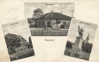 Dunakeszi, Kultúrház, Hősök szobra, Vámos Gábor üzlete, Vámos Gábor kiadása (EK)