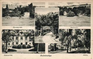 Balatonaliga Kerestey villa, Rákóczi ház, sétány (fa)