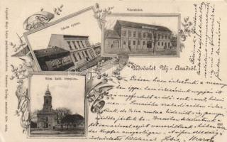 Arad, Újarad; nunnery, church, town hall, floral (EB)