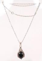Ónix függő ezüst láncon / silver onyx pendant with silver chain, 10,8 g