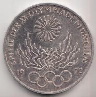 NSZK 1972G 10M Ag "Olimpia-München/Olimpiai Láng" T:2
GFR 1972G 10 Mark Ag "Olympic G...