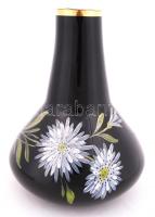 Festett üveg váza, hibátlan, m:17 cm