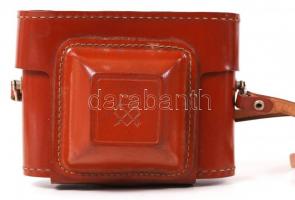 Retró fényképező jelzés nélkül, bőr tokban