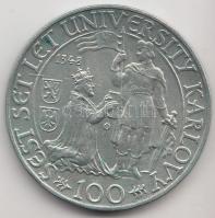 Csehszlovákia 1948. 100K Ag "Károly Egyetem" T:1- Czechoslovakia 1948. 100 Korun Ag "Charles University" C:AU Krause KM#26
