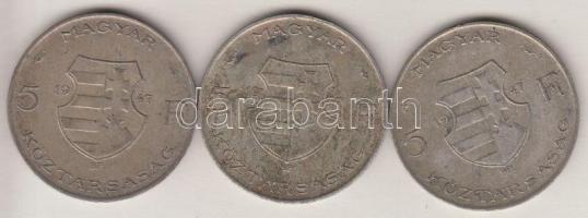 1947. 5Ft Ag "Kossuth" (3x) T:2-,3
Adamo F8.1