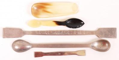 Patikai kanalak, spatulák, fém, szaru, összesen: 5 db, 10-21 cm