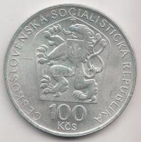 Csehszlovákia 1974. 100K Ag "Bedrich Smetana" T:2 Czechoslovakia 1974. 100 Korun Ag "Birth of Bedrich Smetana" C:XF Krause KM#82