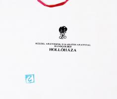 Szász Endre által tervezett Hollóházi jelzett porcelán tál, hibátlan, d:31 cm /  Faces designed by E...