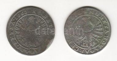 Német államok/Szilézia-Liegnitz-Brieg 1663. XV Kr Ag Christian zu Wohlau T:4 R! + 1664. XV Kr Ag Georg III zu Brieg T:3 R!