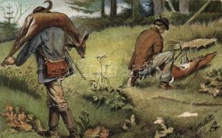 Hunters, Raphael Tuck Oilette 'Jagdleben' No. 419. (fl)