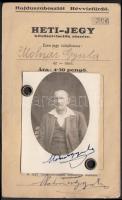 1933 Hajduszoboszló fényképes fürdő hetijegy