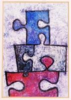 Wolfgang Schilling (1962-): Jeder ist ein Teil des ganzen. C-print, papír, jelzett, üvegezett keretb...