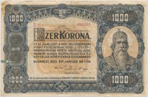 1920. 1000K "Orell Füssli Zürich" T:III