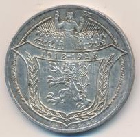 Csehszlovákia 1928. "10 éves a köztársaság - Szt. Prokop az ördöggel szánt" Ag emlékérem (12,9g/0.987/29mm) szign.: Otakar Spaniel (1881-1955) T:2 Czechoslovakia 1928. "10th Anniversary of the Republic - St. Procop ploughs with devil" Ag commemorative medal (12,9g/0.987/29mm) sign.: Otakar Spaniel (1881-1955) C:XF