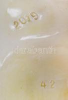 Cintányéros fiú, jelzett, festett kerámia, sérült, m: 29 cm