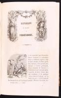 1852/53 Le Souvenir c. párizsi lap teljes évfolyama 14 egész oldalas színezett metszettel későbbi félvászon kötésben / Paris picture magazine with 14 full page colored etchings and other illustration in half linen binding 528p.
