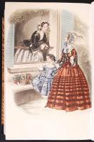 1852/53 Le Souvenir c. párizsi lap teljes évfolyama 14 egész oldalas színezett metszettel későbbi fé...