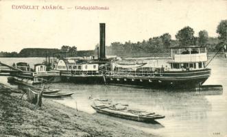 SS Mercur, Ada gőzhajóállomásán / Hungarian ship by Ada