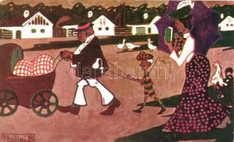 Hungarian art postcard s: Paulini Béla