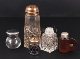 5 db különféle asztali sószóró, benne régi is