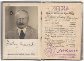 1939 pallini Inkey Zsigmond gépjáróművezetői igazolványa