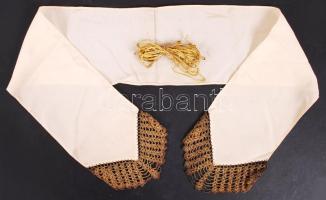 cca 1900 Arany szövésű sál, hozzá 4,5m aranyfonál / gold laced scarf and gold string