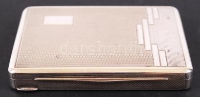Ezüst cigarettatárca belül aranyozott, jelzett, TA mesterjeggyel / Silver cigarette box 100g