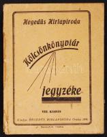 1936 A Hegedűs hírlapiroda kölcsönkönyvtár jegyzéke; Oradea, 1936