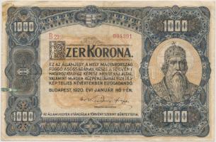 1920. 1000K "Orell Füssli Zürich" T:III