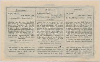1923. "9. Magyar Királyi Osztálysorsjáték" 4. osztály 1/2 sorsjegye T:III