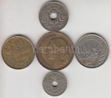 Franciaország 1922-1955. 5c-100F (5x) T:vegyes France 1922-1955. 5 Centimes - 100 Francs (5x) C:mixed