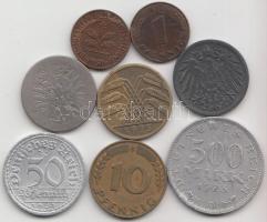 Német Birodalom 1920-1950. 1Pf - 500M (8x) T:vegyes Germany 1920-1950. 1 Pfennig - 500 Mark (8x) C:mixed
