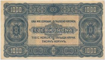 1923. 1000K T.W. nyomdahely jelöléssel és "8 FILLÉR - NYOLC FILLÉR" felülnyomással T:III
A...