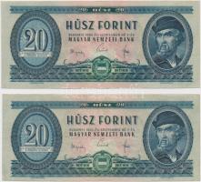 1965. 20Ft (2x) T:II-,III