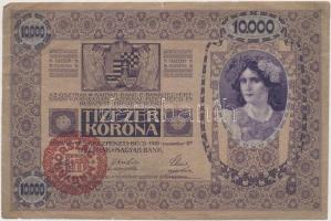 1918. 10.000K piros "Magyarország" felülbélyegzéssel T:III-