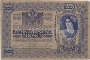 1918. 10.000K piros "Magyarország" felülbélyegzéssel T:III-