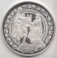 Szabó Géza (1939-) 1999. "Pannonhalmi Apátság / szent István és Gizella" Ag emlékérem (31.1g/0.999/42,5mm) T:PP Dísztokban, tanúsítvánnyal