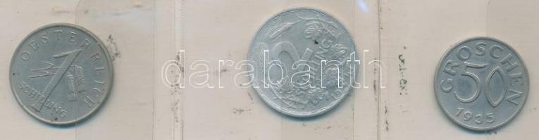 Ausztria 1935. 50Gr + 1934. 1Sch + 1947. 2 Sch T:2,2-
Austria 1935. 50 Groschen + 1934. 1 Schilling ...